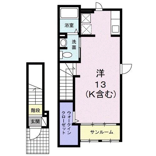 グランツ ミルト T(ワンルーム/2階)の間取り写真