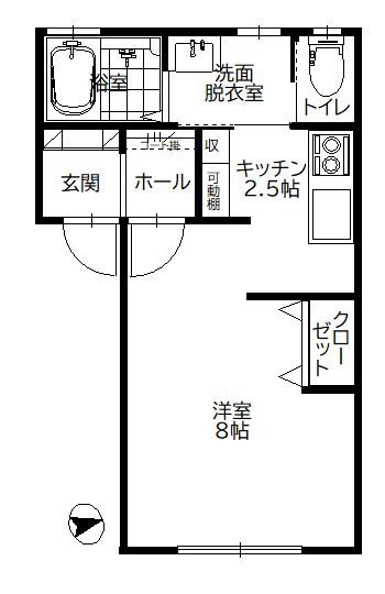 SOIE PARTIR(ワンルーム/2階)の間取り写真