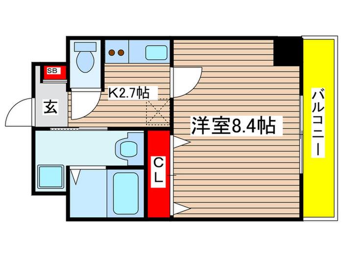 ヤマトシャンポール(1K/2階)の間取り写真