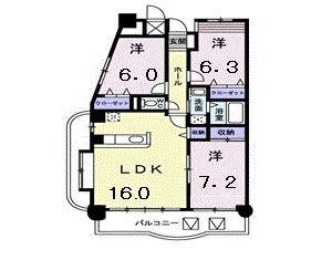 メゾンR(3LDK/2階)の間取り写真