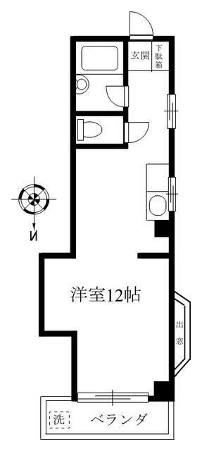 小澤ビル(ワンルーム/3階)の間取り写真