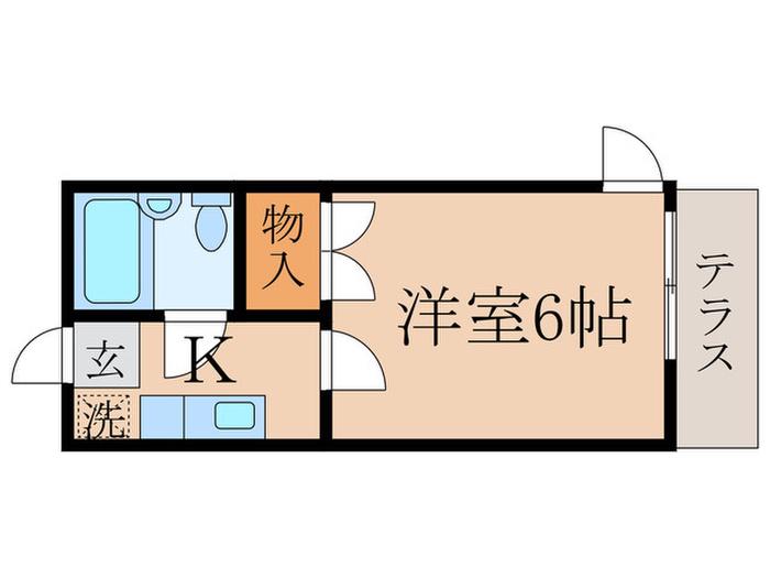ハイツ小川(1K/1階)の間取り写真