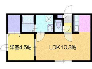 パレスホワイトバード23(1LDK/1階)の間取り写真