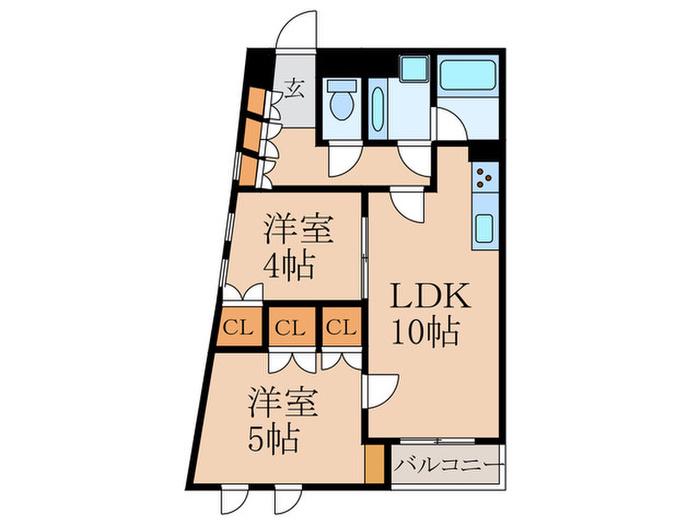 BELAIR(2LDK/3階)の間取り写真