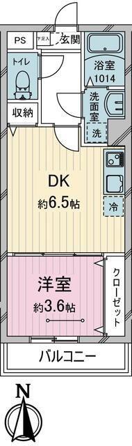 TEA TERRACE TOKOROZAWA(1DK/3階)の間取り写真