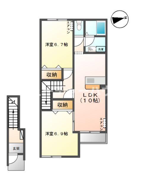 シーマ グランデ(2LDK/2階)の間取り写真