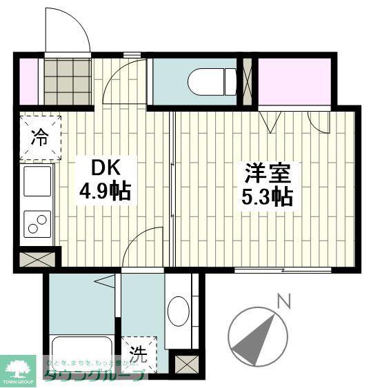 グランシナジー大森(1DK/1階)の間取り写真
