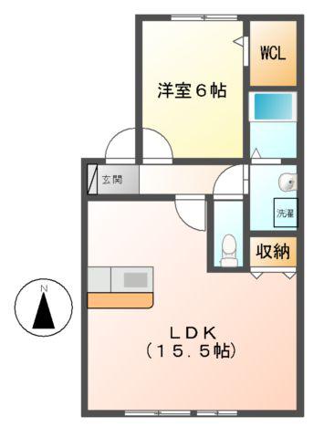 アマービレ(1LDK/1階)の間取り写真