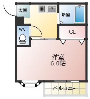 YTSマンション 碓井(1SK/3階)の間取り写真