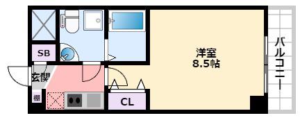 セレニテ甲子園(1K/6階)の間取り写真