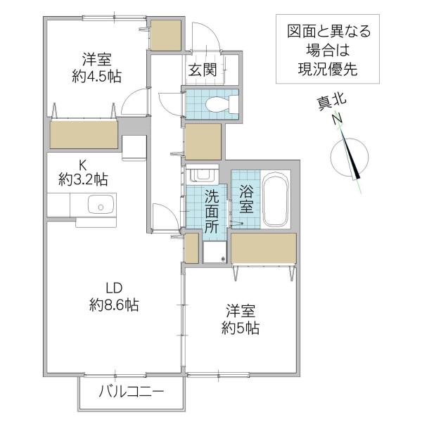 グランデマロニエ(2LDK/1階)の間取り写真