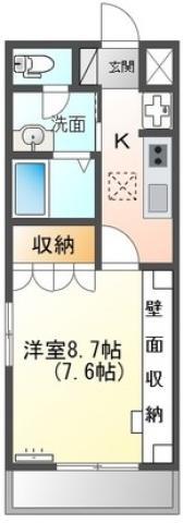 エクセルコート南島田(1K/1階)の間取り写真