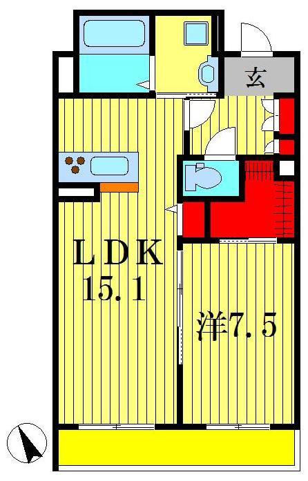 フォレスト柏中央(1LDK/3階)の間取り写真