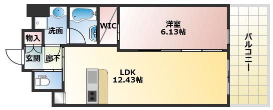 プレジオ永和ASIAN(1LDK/5階)の間取り写真