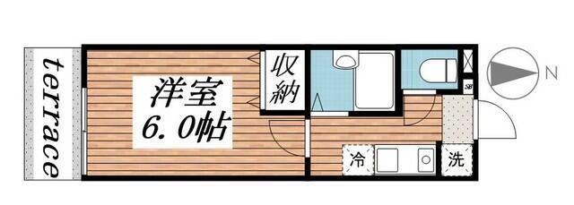 本八幡ガーデンタウンA(1K/1階)の間取り写真