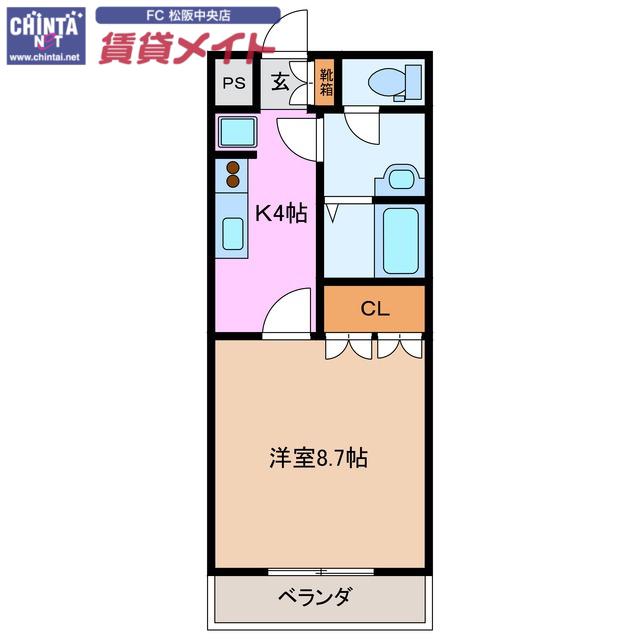 ミニーハウス(1K/1階)の間取り写真