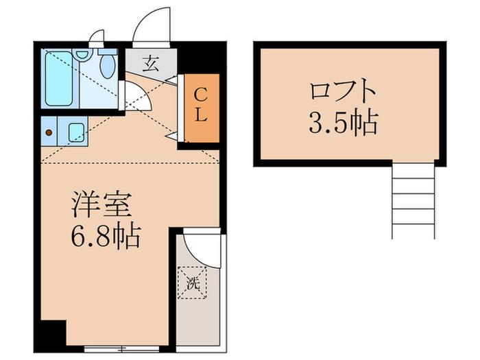 永裕ビル(ワンルーム/2階)の間取り写真