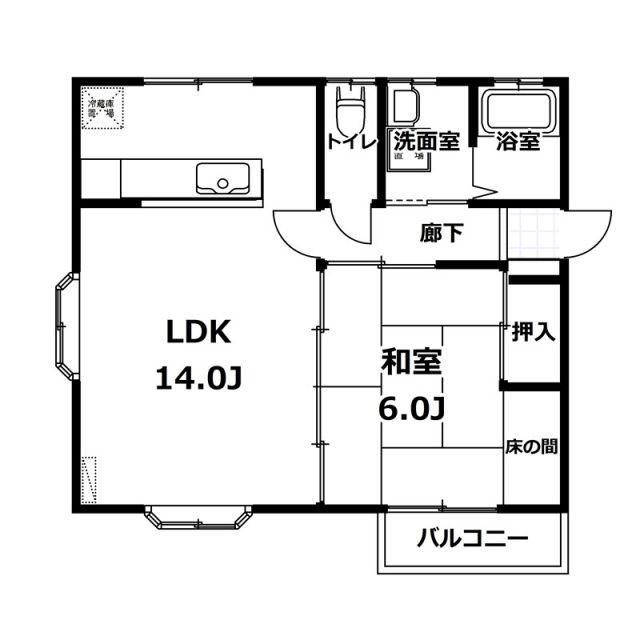 セゾンテルヌマ 5(1LDK/2階)の間取り写真