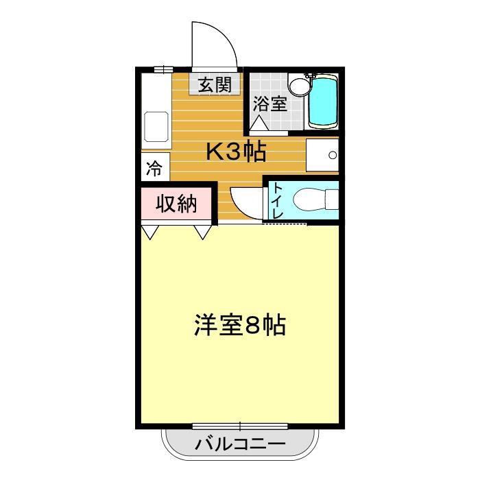 マリンコーポ吉見 C棟(1K/1階)の間取り写真