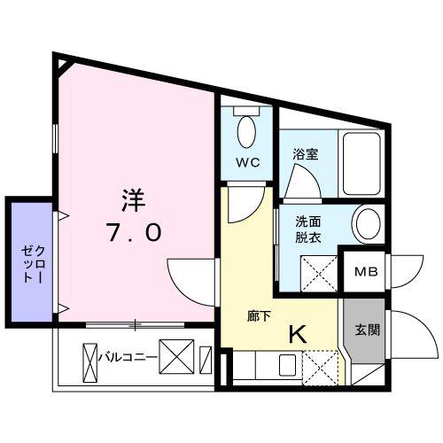大山PLACE 大山プレイス(1K/1階)の間取り写真