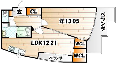 ピュアライフ砂津ビル(1LDK/3階)の間取り写真