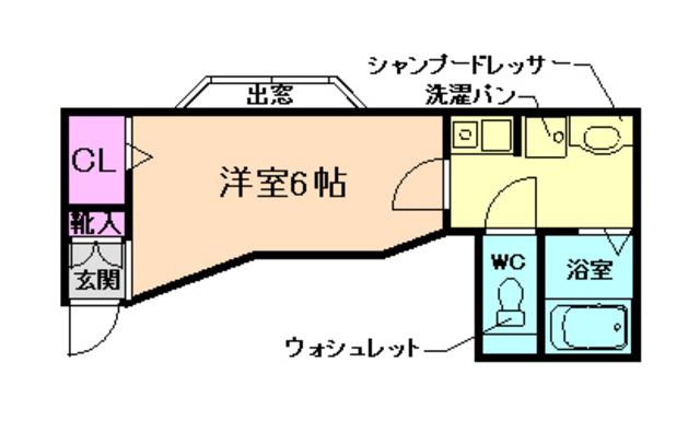 カームヒル箕面(ワンルーム/1階)の間取り写真