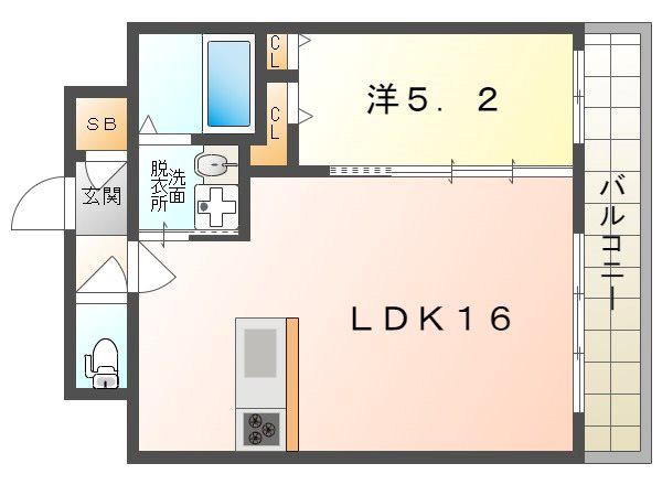 LA DOUCEUR門真(1LDK/4階)の間取り写真