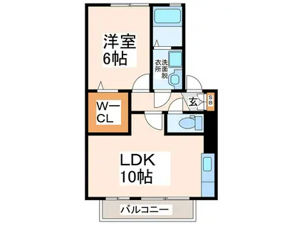 コンフィデンスK.S(1LDK/1階)の間取り写真