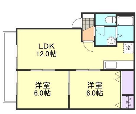 ゴールドクレスト(2LDK/2階)の間取り写真