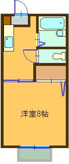 アルカディア一番館(1K/2階)の間取り写真