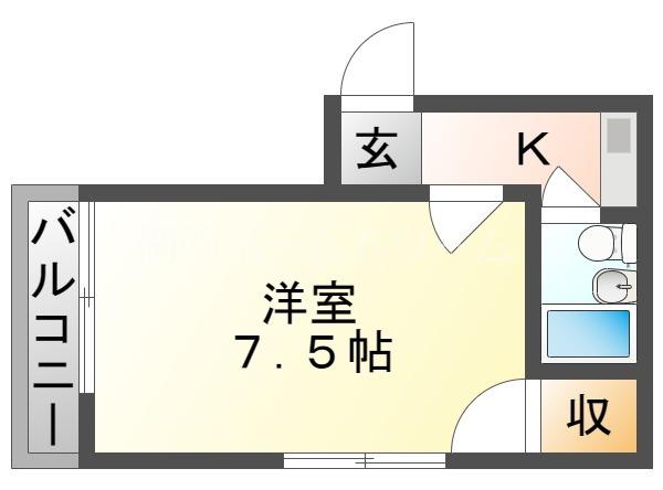 秀和ビル(1K/4階)の間取り写真