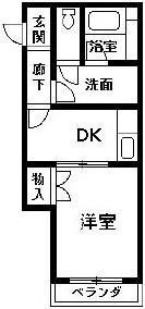 表町ビル(1DK/3階)の間取り写真