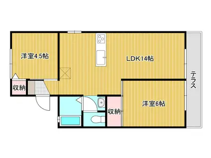 CASAIZUMI A棟(2LDK/1階)の間取り写真