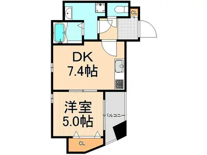 KDXレジデンス元浅草(1DK/10階)の間取り写真