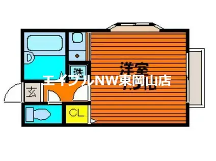 奥山コーポ(ワンルーム/2階)の間取り写真
