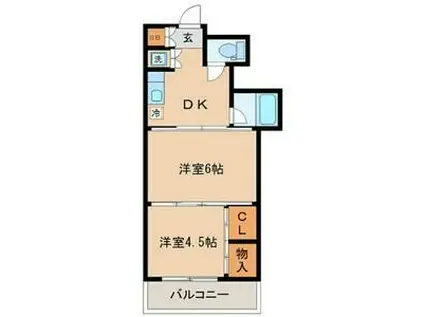 シャングリラ高松(2DK/5階)の間取り写真