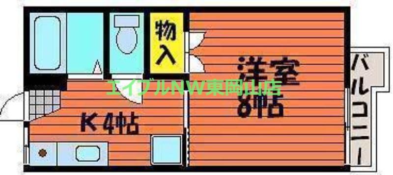 パールハイツB(1K/1階)の間取り写真