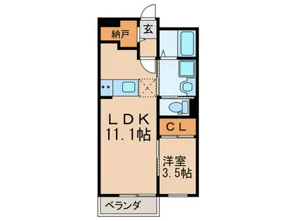 メゾン・ド・トニー(1LDK/1階)の間取り写真