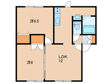 サンビレッジ昭和イースト館(2LDK/1階)の間取り写真