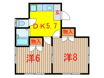 YMコーポ(2DK/2階)の間取り写真