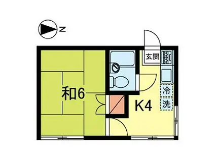 リラハイツ(1K/1階)の間取り写真