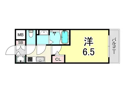 エスリード大阪プライムゲート(1K/8階)の間取り写真