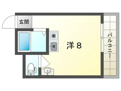 忍ヶ丘マンション(ワンルーム/2階)の間取り写真