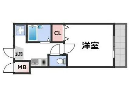 セレッソコート西心斎橋III(1K/5階)の間取り写真