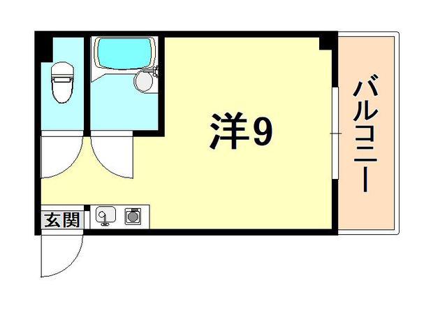 三景マンション(ワンルーム/1階)の間取り写真