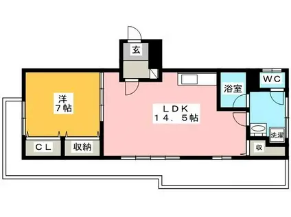 ウエスト8HYAKU安藤第五ビル(1LDK/4階)の間取り写真
