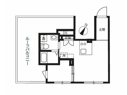 大田区田園調布南18計画(1DK/4階)の間取り写真