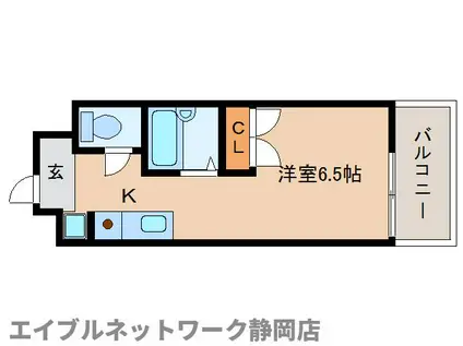 静岡鉄道静岡清水線 音羽町駅 徒歩12分 5階建 築30年(ワンルーム/2階)の間取り写真