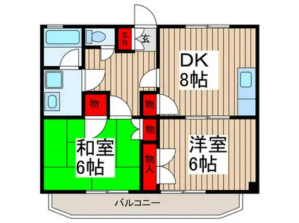 ウインハイム会田(2DK/3階)の間取り写真