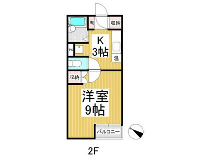 藤忠コーポ2(1K/2階)の間取り写真